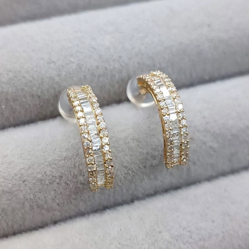 Half eternity diamond earrings